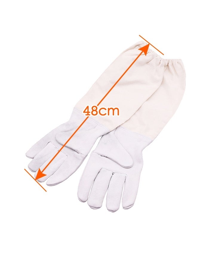 NIBEMINENT Anti-Smash Beekeeping Gloves White XXL - Image 2