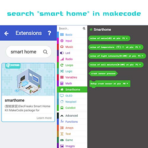 EF ELECFREAKS ELECFREAKS microbit Smart Home Kit Micro:bit Sensor Starter Kit Octopus Series Sensor, DIY Programming kit with Basic Coding Electronics Modules and Wiki Tutorial(Without Micro:bit) - Image 5