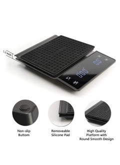 VOGMAX Coffee scale with display, timer included, kitchen scale for cooking, roasting. Thermal insulation pad included  - Image 2