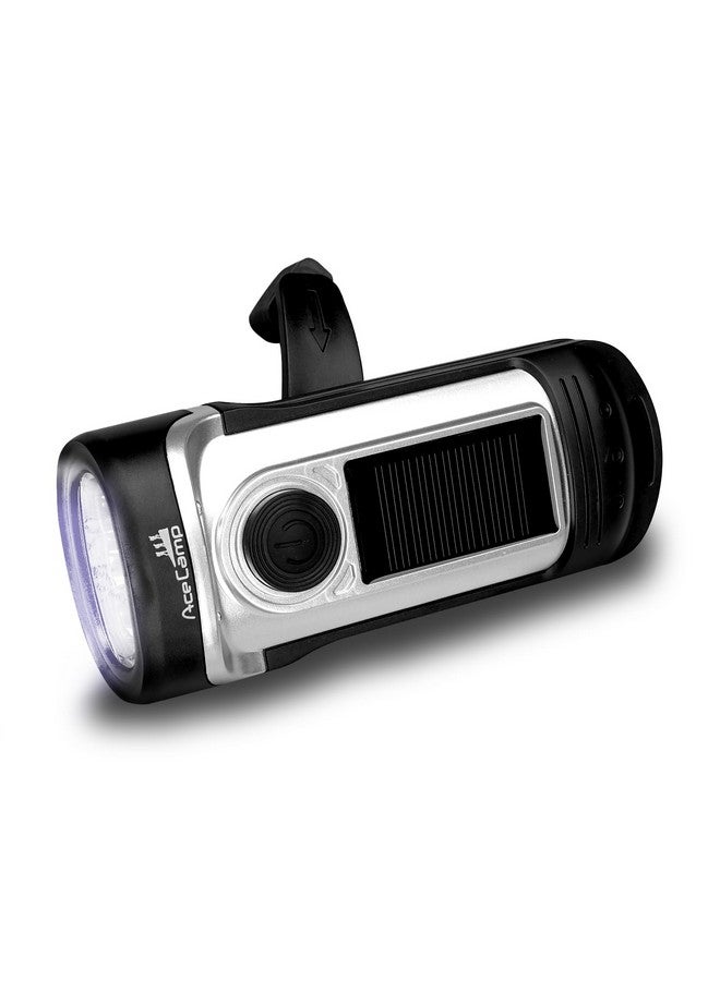 AceCamp Flashlight Hand Crank Solar Powered, IPX6 Emergency Flashlight, Outdoor Rescue, Camping, Hiking - Image 1