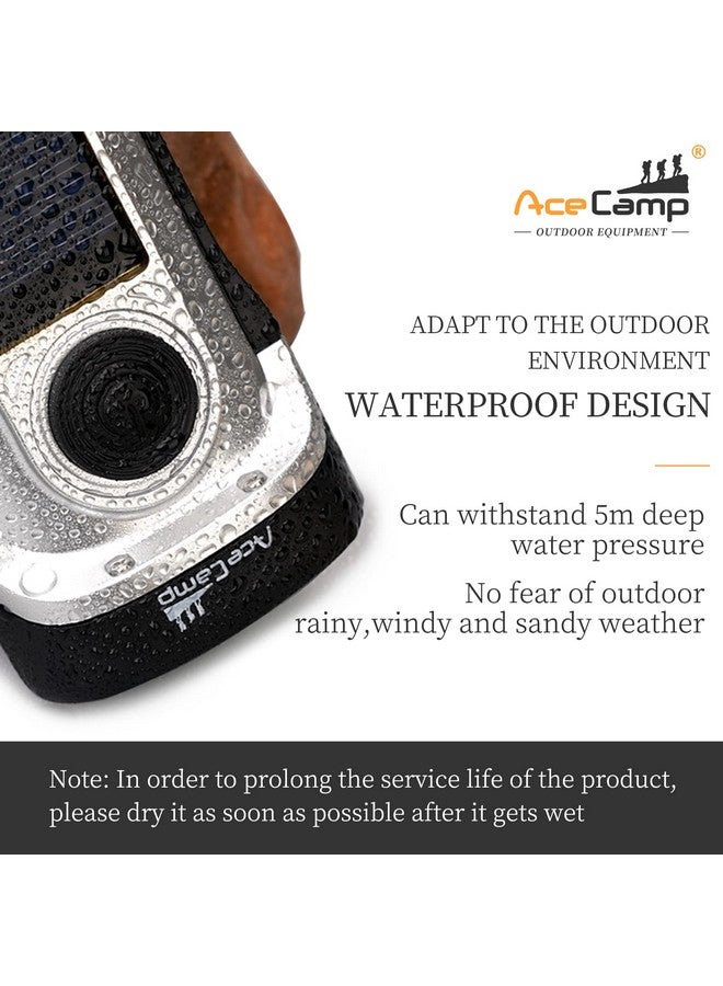 AceCamp Flashlight Hand Crank Solar Powered, IPX6 Emergency Flashlight, Outdoor Rescue, Camping, Hiking - Image 4