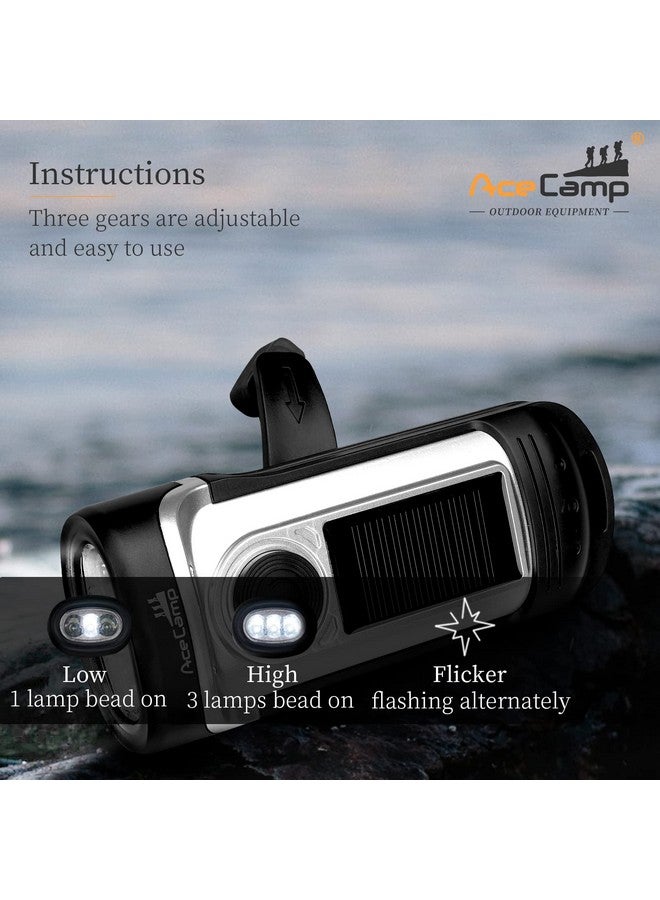 AceCamp Flashlight Hand Crank Solar Powered, IPX6 Emergency Flashlight, Outdoor Rescue, Camping, Hiking - Image 5