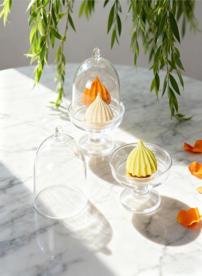 Aulufft 36 Pcs Mini Cake Plate with Dome Cover, Clear Plastic Cupcake Stand Dome Cover, Candy Cake Stand with Lid Clear Small Cake Display Stand for Chocolate, Dessert, Party Wedding Birthday - Image 4