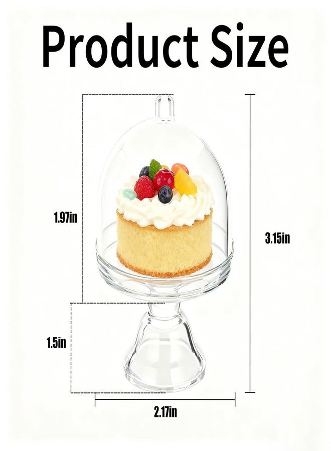 Aulufft 36 Pcs Mini Cake Plate with Dome Cover, Clear Plastic Cupcake Stand Dome Cover, Candy Cake Stand with Lid Clear Small Cake Display Stand for Chocolate, Dessert, Party Wedding Birthday - Image 2