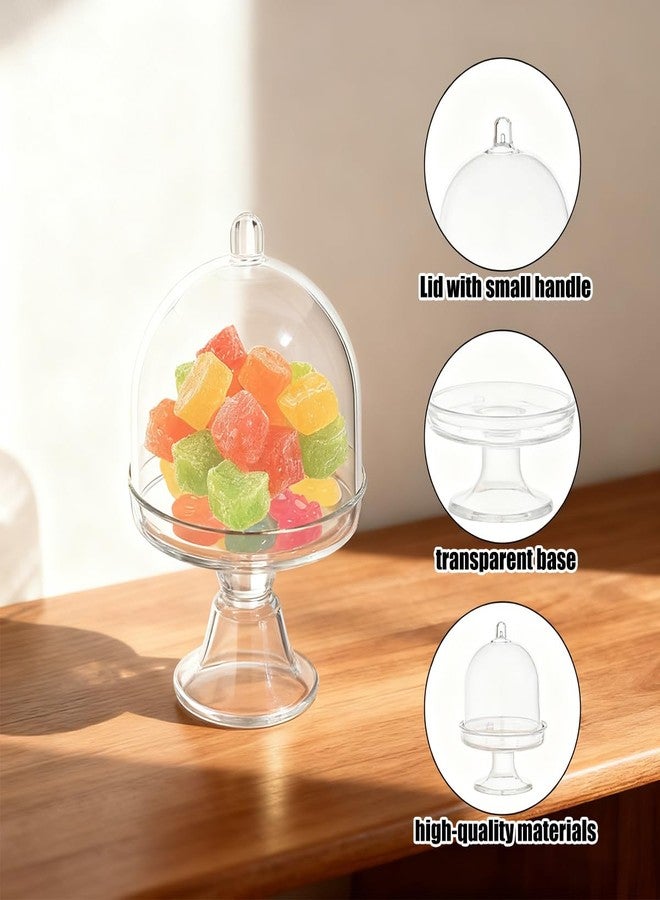 Aulufft 36 Pcs Mini Cake Plate with Dome Cover, Clear Plastic Cupcake Stand Dome Cover, Candy Cake Stand with Lid Clear Small Cake Display Stand for Chocolate, Dessert, Party Wedding Birthday - Image 3