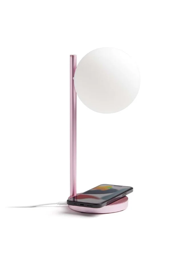 LEXON LIGHT PINK Bubble Desk Lamp With Built In Wireless Charger + 7 Lighting Colors And Touch Control  | Best Price UAE