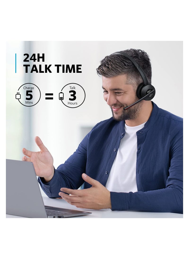 Anker - Anker PowerConf H500, Bluetooth Dual-Ear Headset with Microphone, Audio Recording and Meeting Transcription, AI-Enhanced Calls, Compatible with Video Conference Platforms, 24H Talk Time - Image 1