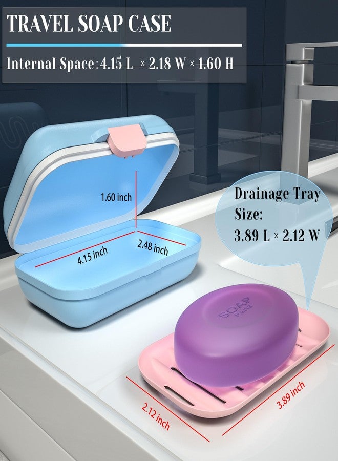 CRKIOB Leakproof Travel Soap Case Container with Silicone Seal & Drain Tray | Airtight Bar Soap Holder for Gym, Shower, Travel Essentials | Durable PP Soap Dish | Fits Most Soap Bars (Blue) - Image 4