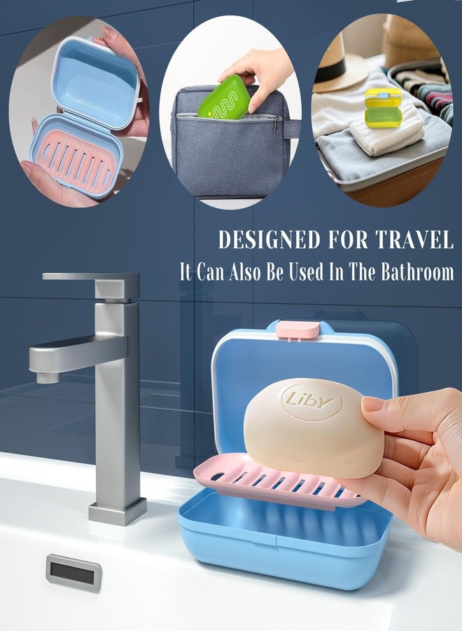 CRKIOB Leakproof Travel Soap Case Container with Silicone Seal & Drain Tray | Airtight Bar Soap Holder for Gym, Shower, Travel Essentials | Durable PP Soap Dish | Fits Most Soap Bars (Blue) - Image 5