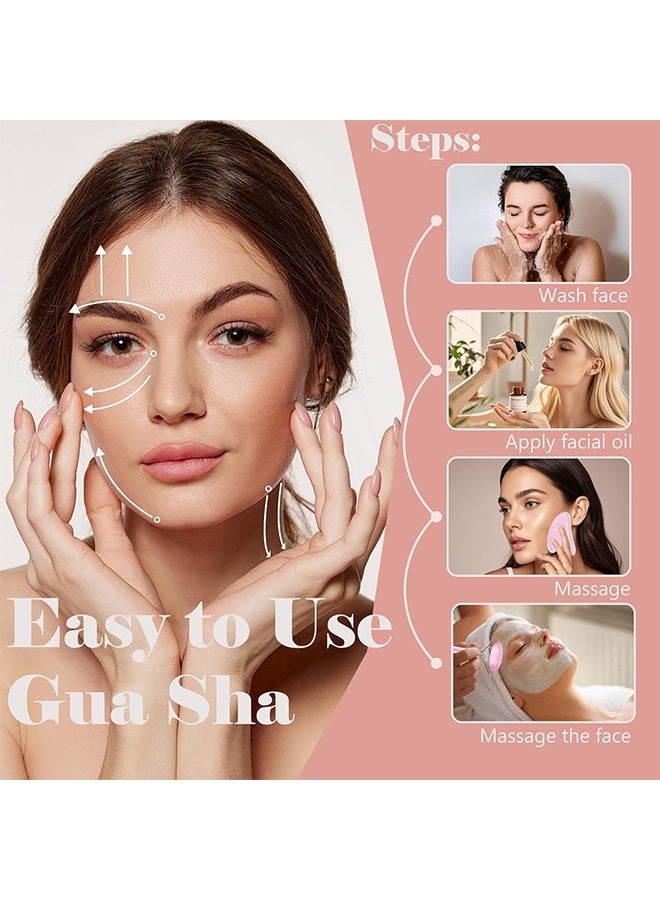 MXN 4 PCS Facial massage roller, Facial Massager for Face, Jade Roller Massager With Facial Tool Set Assorted - Image 4