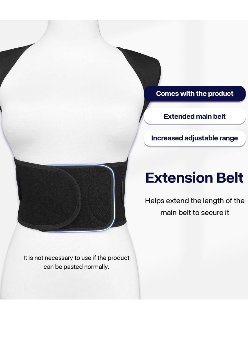 YUFAN Posture Corrector Adjustable Shoulder Straightener Back Support Brace for Women and Men Upper Spine Scoliosis Pain Relief Daily Use Size M 40-50kg - Image 3