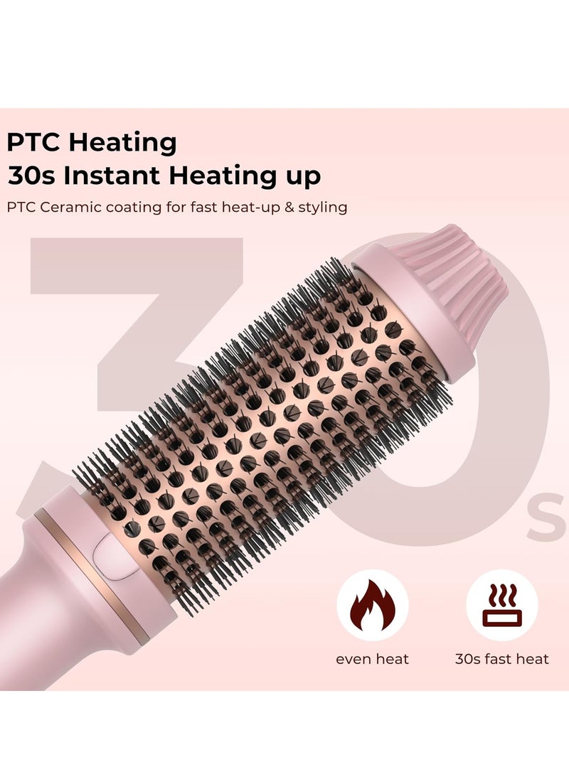 RATSAW - Hair Brush Hair Styling Comb Thermal Brush 1.5 Inch Fast Heated Curling Brush Tourmaline Ionic LCD Display Temperature Adjustable Pink - Image 1