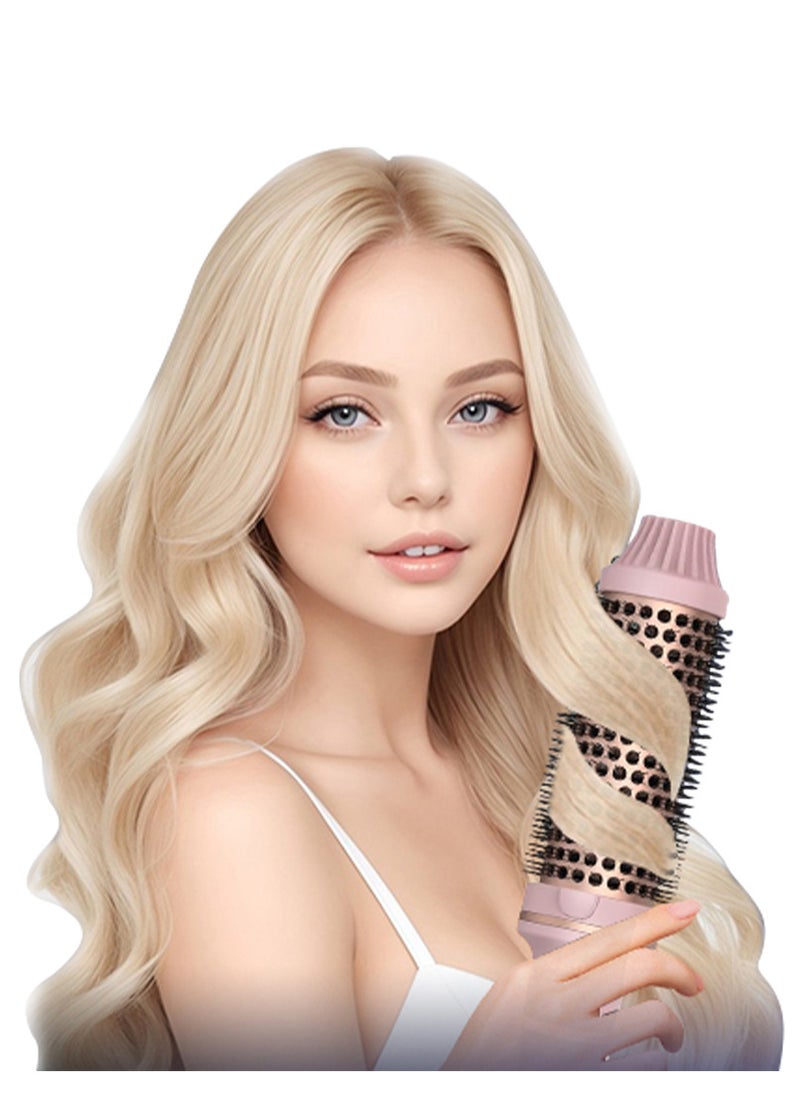 RATSAW - Hair Brush Hair Styling Comb Thermal Brush 1.5 Inch Fast Heated Curling Brush Tourmaline Ionic LCD Display Temperature Adjustable Pink - Image 1
