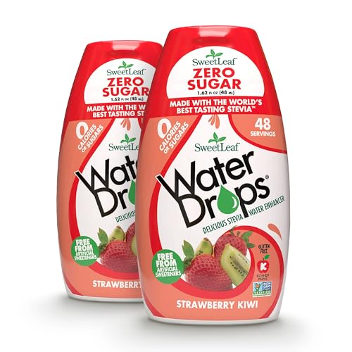 SweetLeaf Water Drops - Strawberry Kiwi Water Enhancer, Sugar Free Sweet Leaf Stevia Water Flavoring Drops, 1.62 Oz Ea (Pack of 2) - Image 1