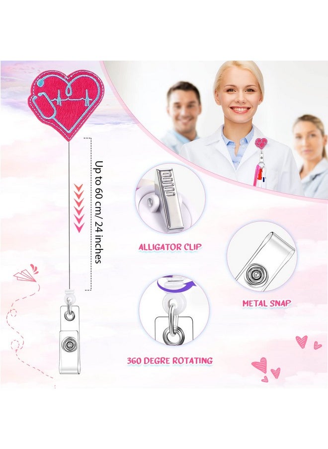 Fainne - 24 Pcs Nurse Pen Cna Week Appreciation Gift Set 6 Permanent Marker Pen 6 Retractable Ball Pen 6 Tip Highlighter 6 Nursing Badge Reel Holder Felt Badge Clip Id Name Reel For Nurses Gifts(Nurse Style) - Image 1