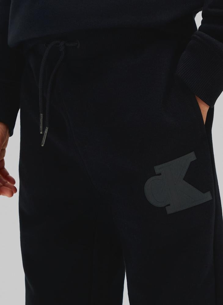 Calvin Klein Jeans Texured Logo Straight Leg Terry Joggers - Image 3
