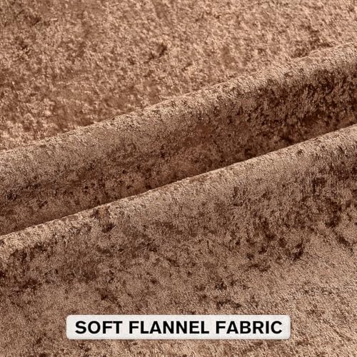 FUTEI Pack of 2 Solid Flannel Throw Pillow Covers 18x18 Inch Soft Crushed Textured Neutral Decorative Cushion Cases Vintage Farmhouse Accent for Couch Living Room Dark Brown - Image 3