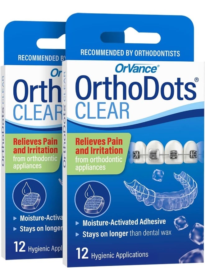 Orvance Orthodots Moisture Activated, Silicone Dental Wax Alternative For Braces (24 Count Clear)  - Image 1