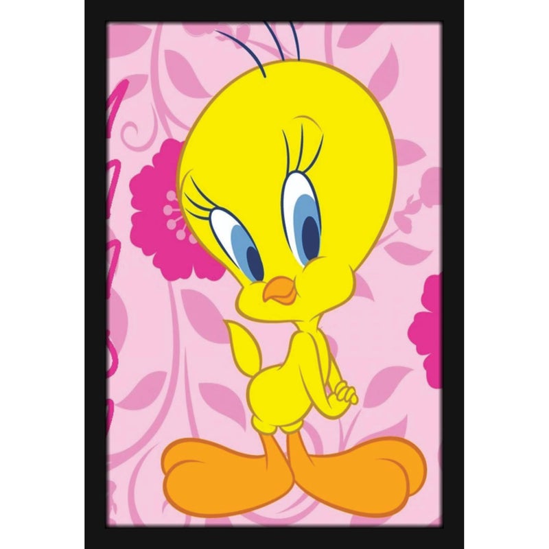 Mad Masters Tweety Yellow Cartoon Bird Painting Hanging Photo Frame Decorative Item for Living Room Bedroom Home Decor and Wall Decoration MM 2876 8x12 Inch Paper Without Plexi Glass - Image 1