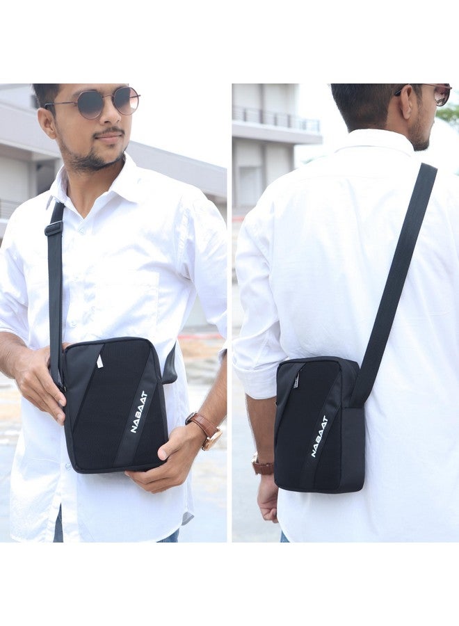 NABAAT MidiMover Sling Bag for Men & Women, Passport Bag for Men, Mini Side Bag for Men, Stylish Crossbody Bag Travel Hand Bag, Small Cash Collection Stylish bags for Men Travel (Black) - Image 2
