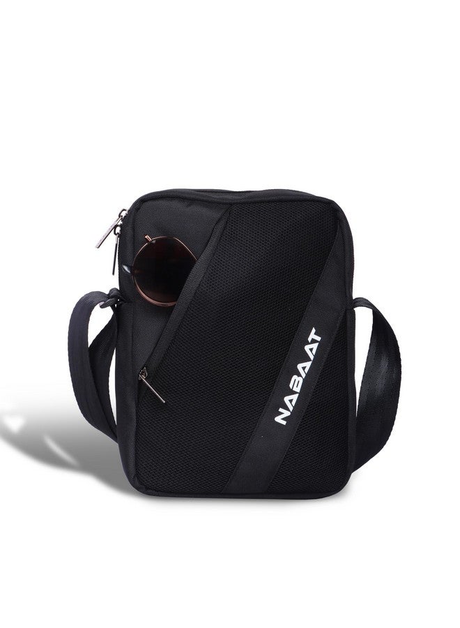 NABAAT MidiMover Sling Bag for Men & Women, Passport Bag for Men, Mini Side Bag for Men, Stylish Crossbody Bag Travel Hand Bag, Small Cash Collection Stylish bags for Men Travel (Black) - Image 1