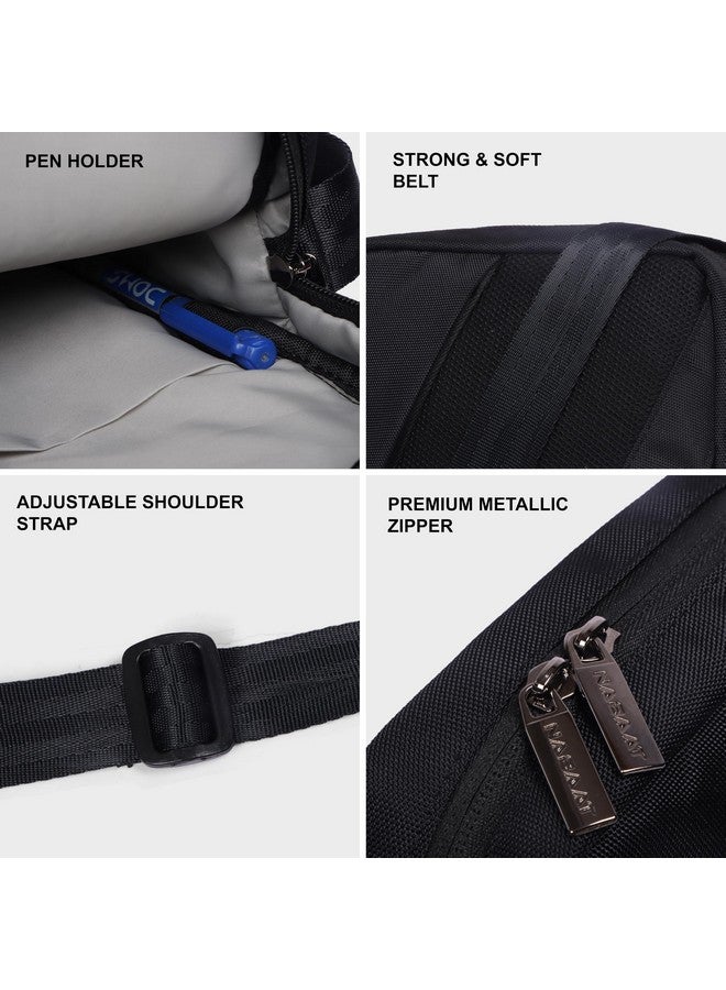 NABAAT MidiMover Sling Bag for Men & Women, Passport Bag for Men, Mini Side Bag for Men, Stylish Crossbody Bag Travel Hand Bag, Small Cash Collection Stylish bags for Men Travel (Black) - Image 5