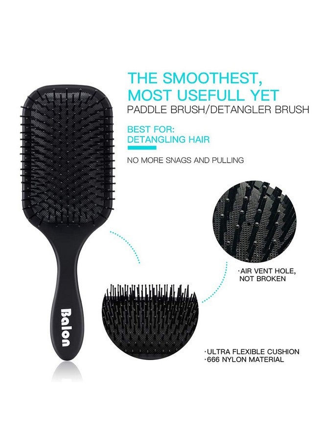 BALON 4Pcs Paddle Hair Brush Detangling Brush And Hair Comb Set For Men And Women Great On Wet Or Dry Hair No More Tangle Hairbrush For Long Thick Thin Curly Natural Hair - Image 3