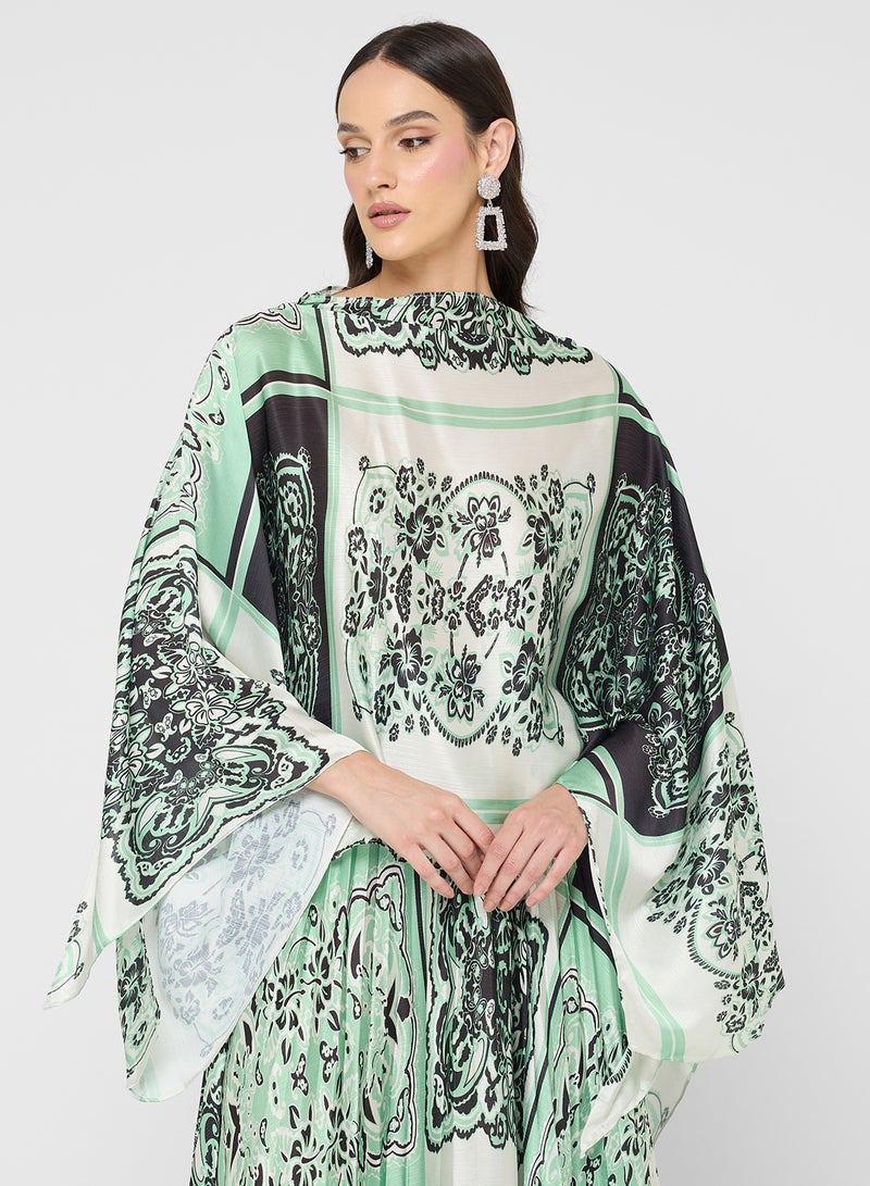 خزانة فستان مطوي بطبعة أحادية اللون - Image 3