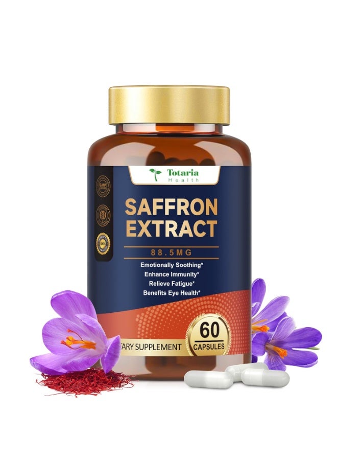 Totaria Organic Happy Saffron Supplements - 100% Organic Saffron Extract 88.5mg per Serving with Crocins, Safranal & Safromotivines for Better Mood, Energy, Eyes, Immunity, Blood, Men & Women, 60 Vegan Caps - Image 2