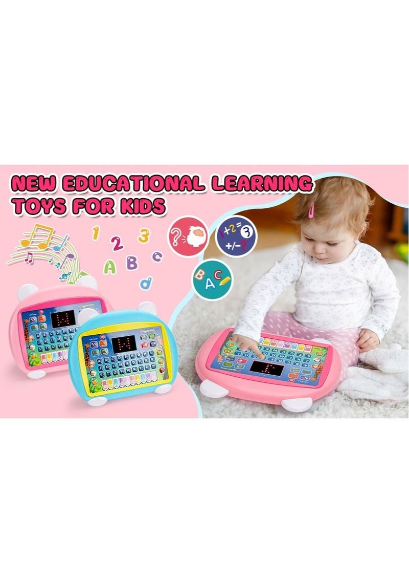 null - Kids Laptop Computer Toy, Early Educational Learning Laptop for Children, English Learner Study Tool, Fun & Interactive Machine for Learning Letters, Words, Games, Math, Music, Logic, Memory (Pink) - Image 1