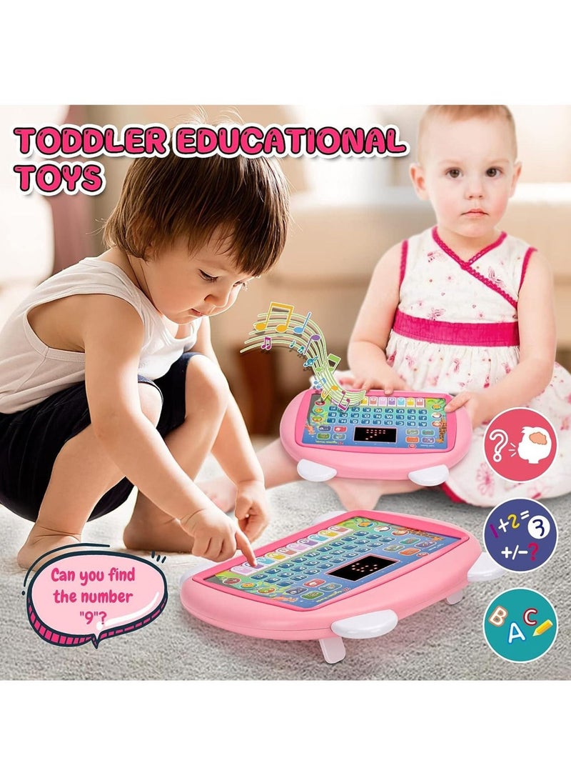 null - Kids Laptop Computer Toy, Early Educational Learning Laptop for Children, English Learner Study Tool, Fun & Interactive Machine for Learning Letters, Words, Games, Math, Music, Logic, Memory (Pink) - Image 1