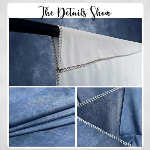 Haboke Abstract Professional Photography Backdrop for Portrait Photo Props Booth Background Photoshoot Studio with Polyester Fabric Roller Pocket on Top (6x8ft,Blue,No Stand) - Image 2