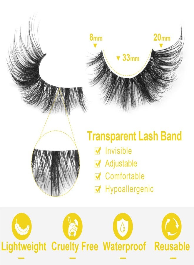 Kiromiro Fox Eye Lashes Wispy False Eyelashes Natural Look Clear Band Lashes 20mm 3D Mink Lash Cat Eye Spiky Strip Eyelashes Pack by Kiromiro - Image 4