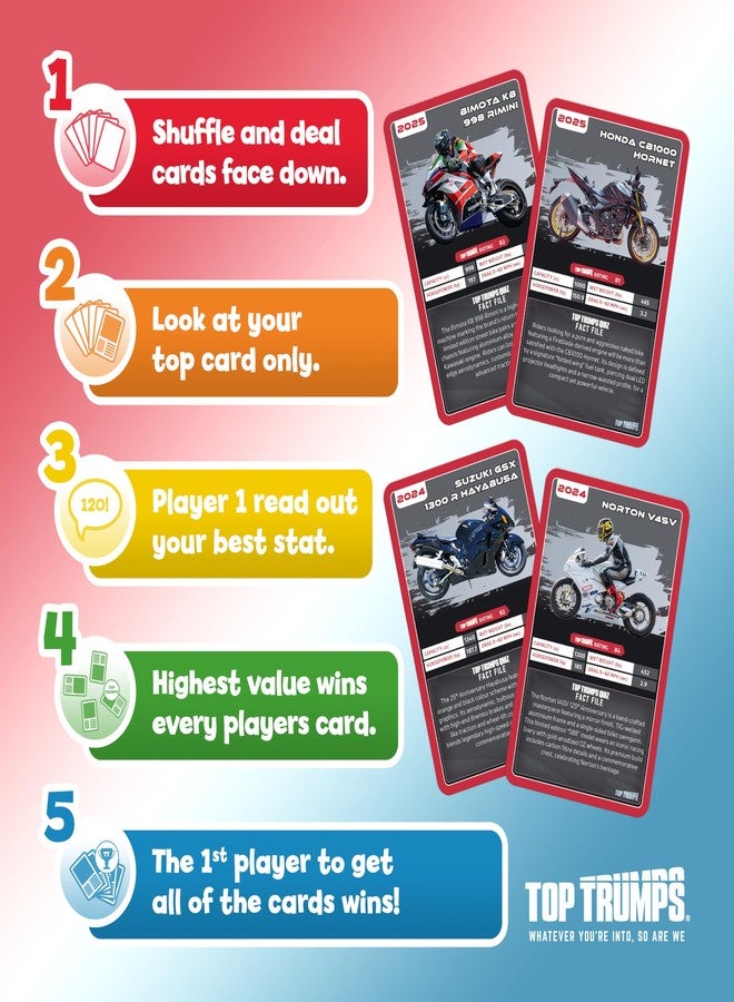 Top Trumps Super Bikes Card Game - Family Learning Games for Kids and Adults for 2+ Players - Kid Card Games for Families for 7 Plus Kids - Image 2