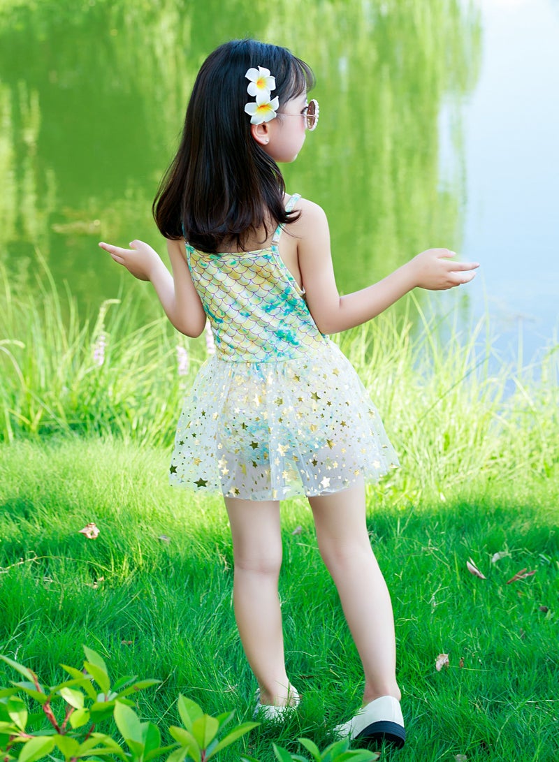 Loquat New little princess children's swimsuit girls one-piece baby girl quick drying summer swimsuit suit skirt  - Image 3