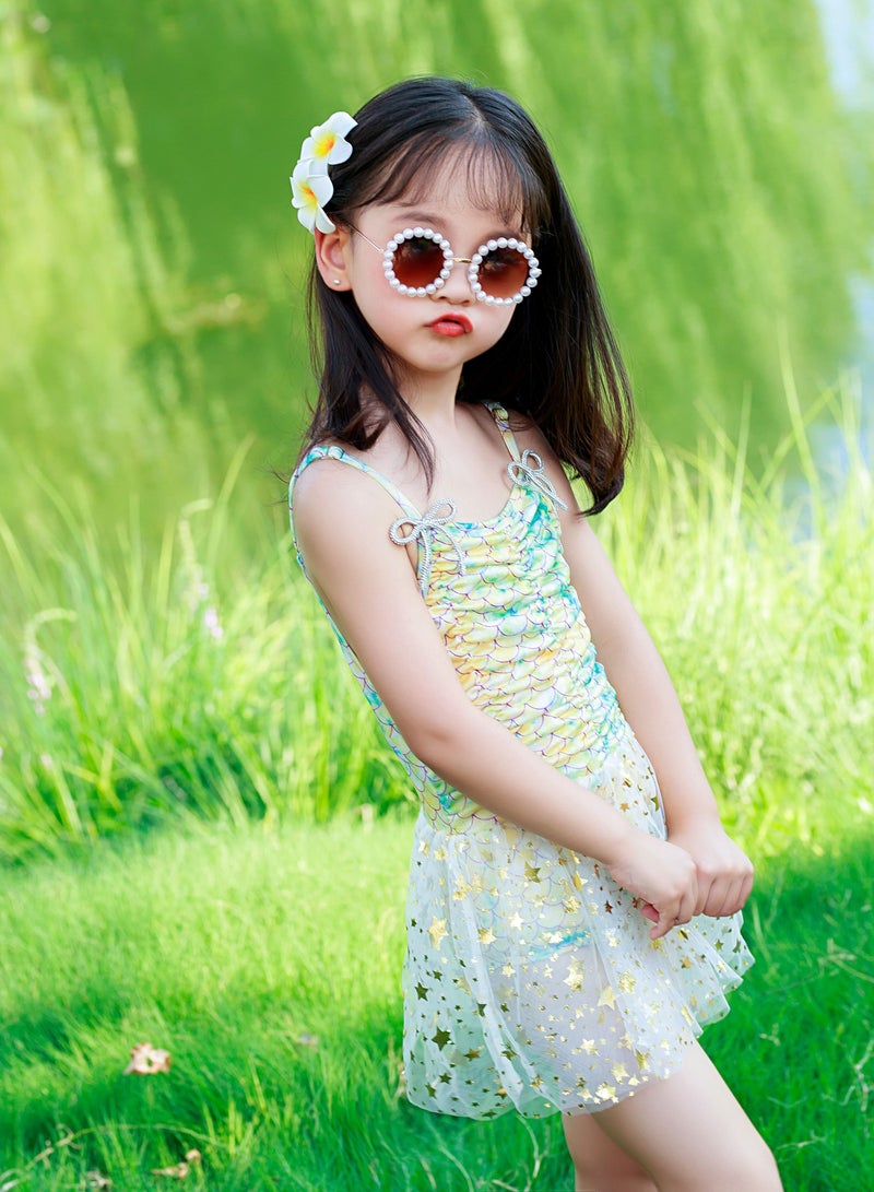 Loquat New little princess children's swimsuit girls one-piece baby girl quick drying summer swimsuit suit skirt  - Image 2