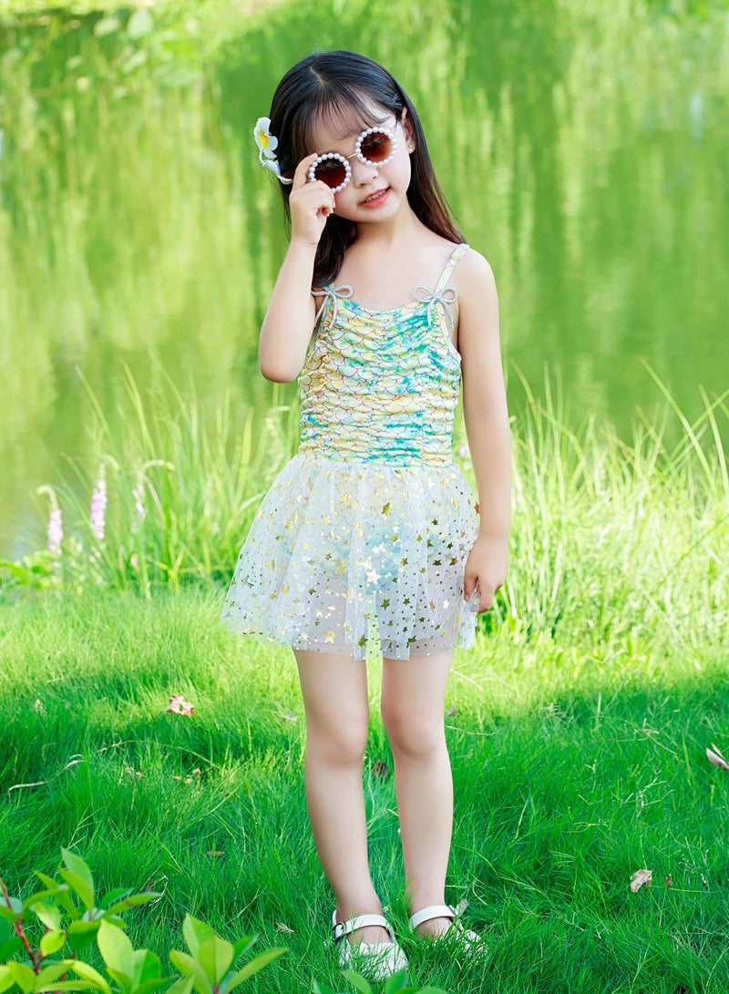 Loquat New little princess children's swimsuit girls one-piece baby girl quick drying summer swimsuit suit skirt  - Image 1