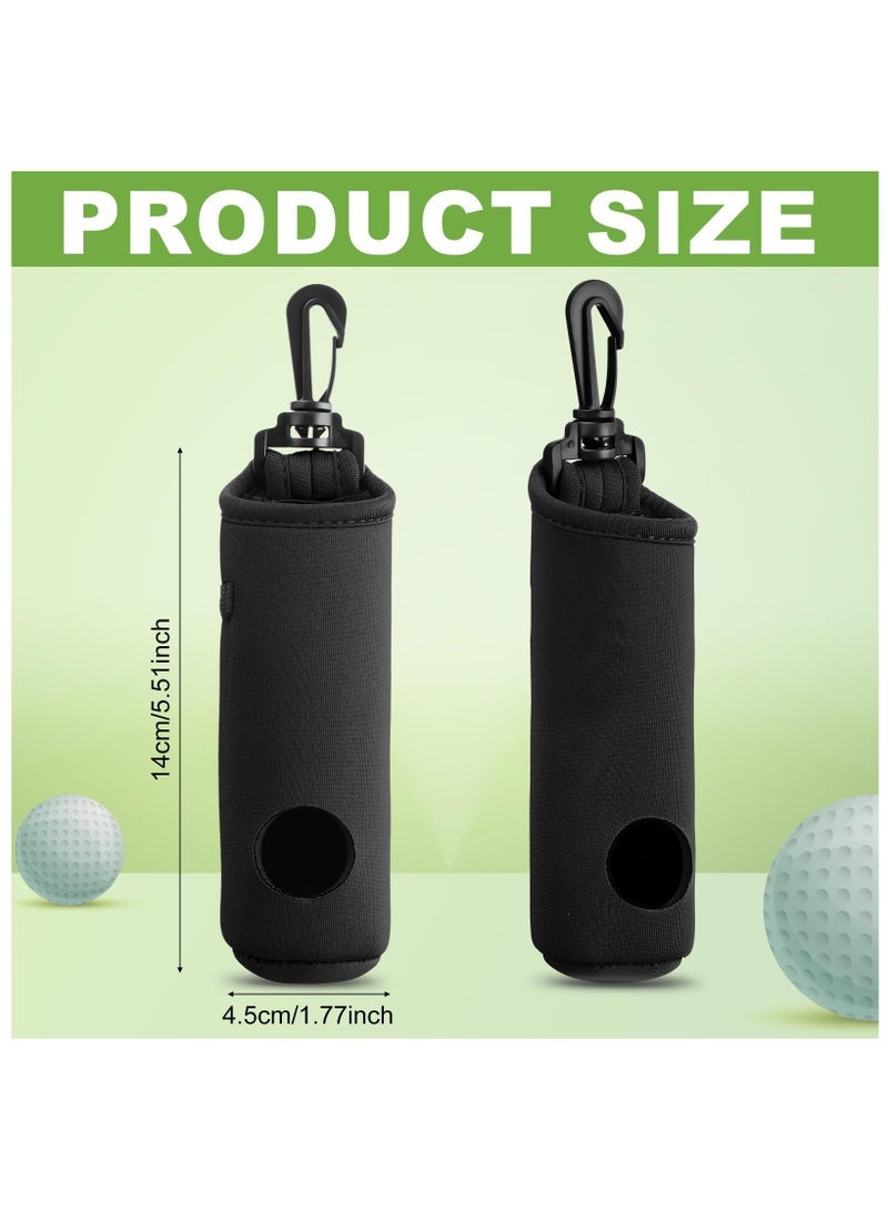 Captaintech Tee Holder Golf Ball Carry Bag Pouch Golf Ball Holder Keychain Belt Clip Golf Gifts Accessories (Black,4 Pieces) - Image 4