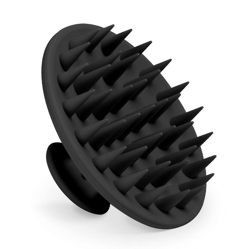 Meartchy Silicone Scalp Massager Shampoo Brush Scalp Brush for Hair Growth Dandruff Removal Hair Scrubber Scalp Stimulator Exfoliator Brush with Soft Bristles for Wet Dry Scalp Care Black - Image 1