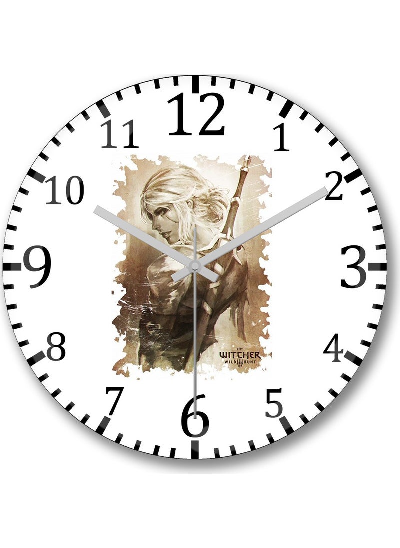 Baskı Dükkanı - Print Shop Ciri The Witcher Wall Clock Curved Real Glass - Image 1
