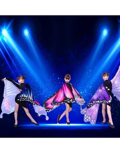 Excefore Butterfly Wings Costume Cape, Fairy Wings Shawl, Fairy Butterfly Wings Sets, Bug Dress-Up Party Favors Toys Gifts, Suitable for Cosplay, Birthday Parties (Blue Purple)  - Image 3