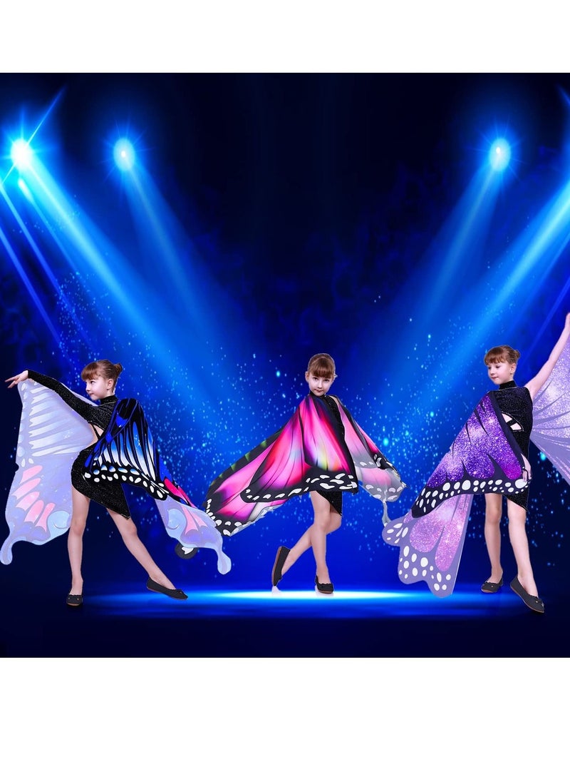 Excefore Butterfly Wings Costume Cape, Fairy Wings Shawl, Fairy Butterfly Wings Sets, Bug Dress-Up Party Favors Toys Gifts, Suitable for Cosplay, Birthday Parties (Blue Purple)  - Image 3