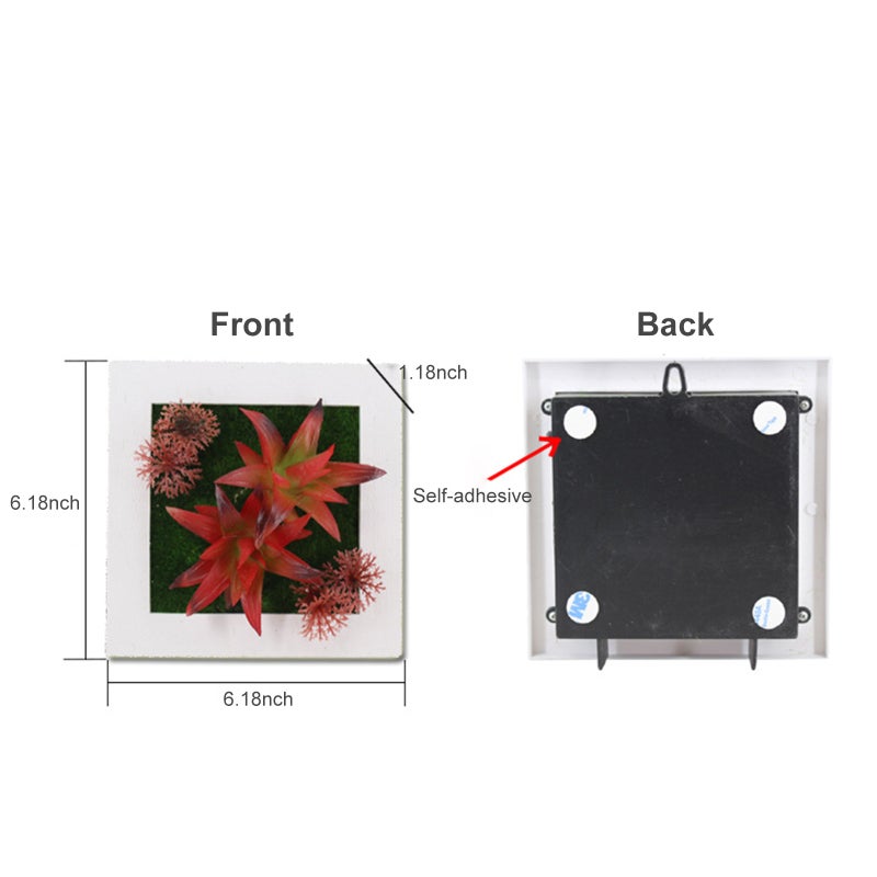 Vertical Wall Fake Planter 1Pc Waterproof Artificial Plant: No Maintenance Wall-Mounted Frame With Easy Hanging Ring - Photo Display Frame For Indoor Home Living Room, Dining Room, Kitchen Decor - Image 3