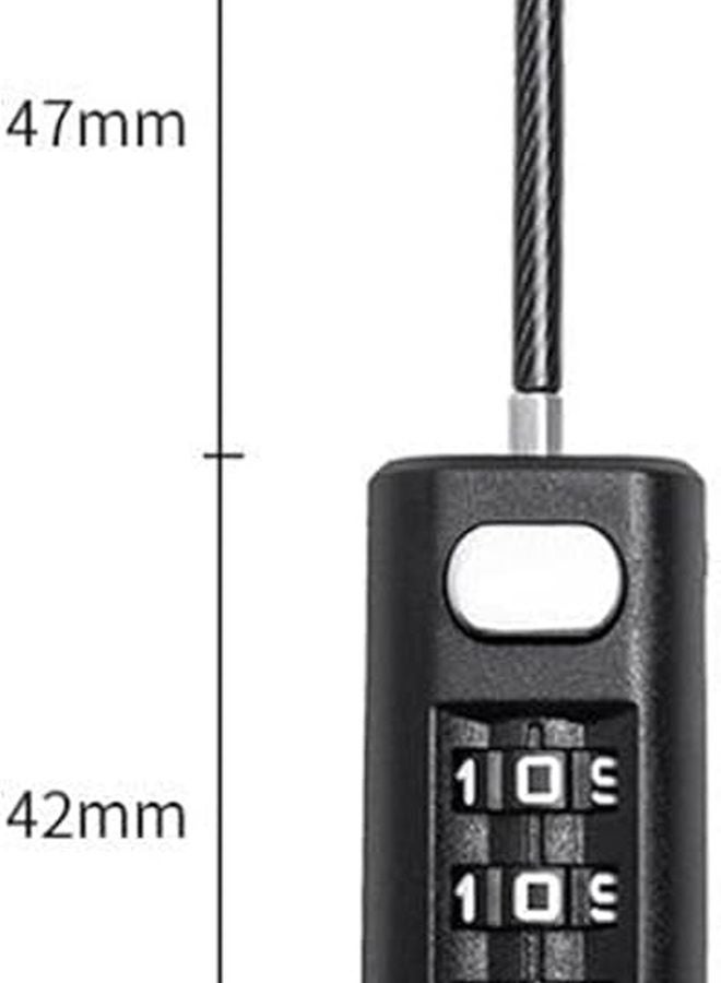 3 Digit Combination Lock Black Steel Wire Padlock for Luggage Door Backpack 3.5 Inch - Image 4