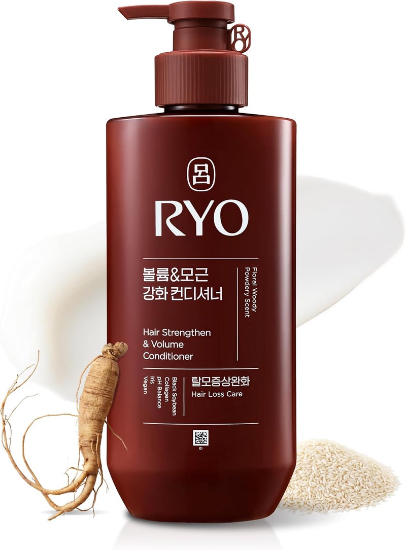 RYO Strengthen & Volume Conditioner with Korean Ginseng & Caffeine  Volumizing and Revitalizing for Fine Hair Anti Loss Care Strengthening hair roots 16 Fl Oz - Image 1