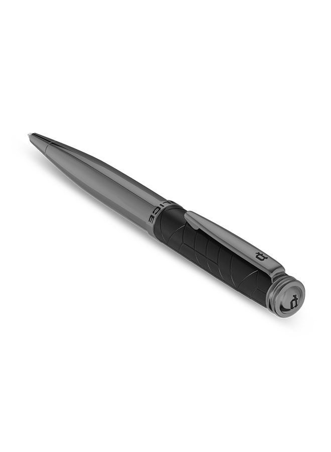 POLICE Collona.2 Black & Dark Grey with Stainless Steel Trims Medium Drill Point Gents Pen 137mm - Image 2