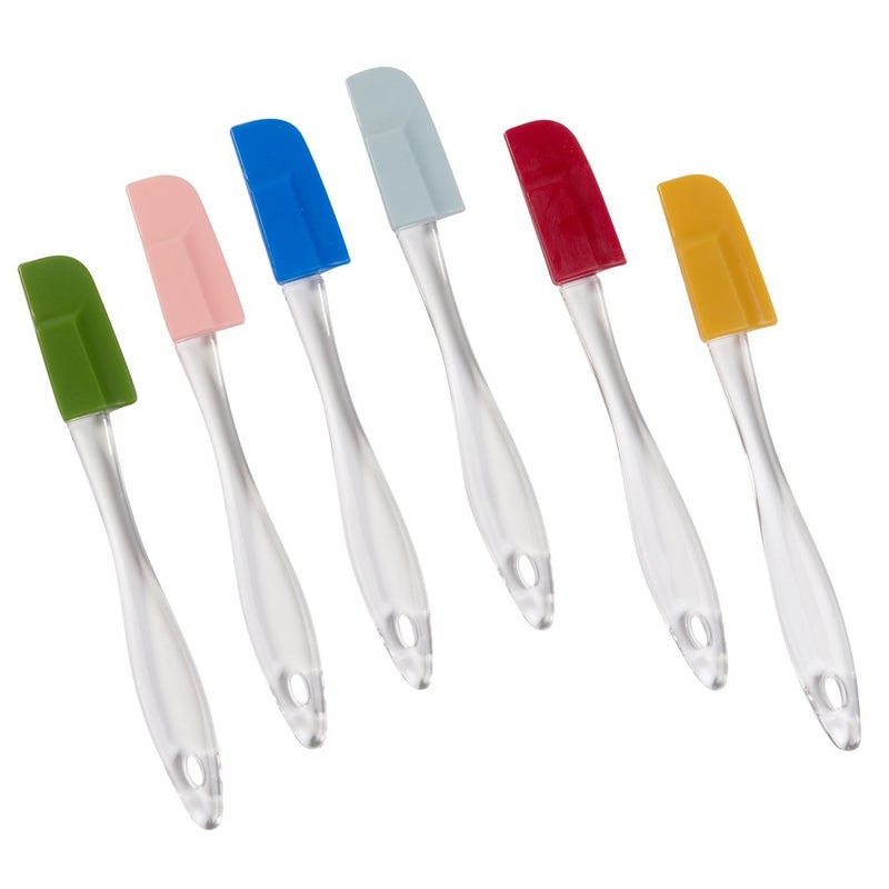 Evelots Set of 6 Mini Silicone Spatulas for Kitchen Cooking  Baking Small Silicone Cooking Utensils Heat Resistant BPA Free  Up To 446 Degrees