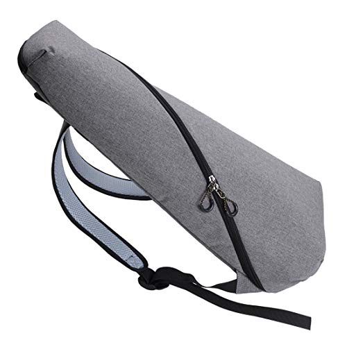 Longteam Linen Cylindrical Ukulele Case 10mm Sponge Portable Waterproof Ukuleles bag Cover Uke gig bag with Accessory Storage Pocket (21/23 In Soprano/Concert, Grey) - Image 2