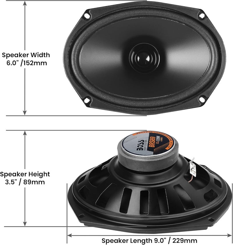 BOSS AUDIO SYSTEMS مكبر صوت بوس بروس 69 بوصة 6 × 9 بديل لسيارة - 120 واط كحد أقصى، يباع بشكل فردي، 4 أوم - Image 5