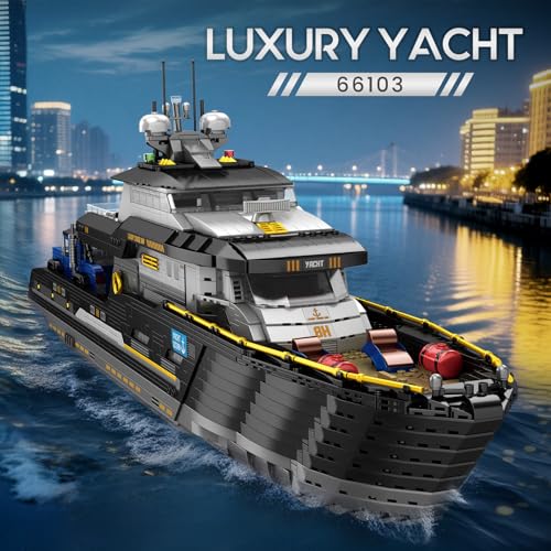 Reobrix Luxury Yacht Building Block Set for Adult 66103 Cruise Ship Building Toy Boat Model Kit Yacht Collectible Display Decorations Gift for Adult Boys Girls Kids 14 4421PCS - Image 5